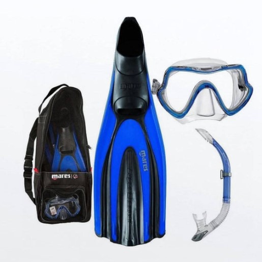 Kit Aleta + Mascara + Snorkel Coral Pirate L/Xl Azul