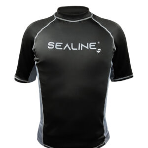 Polo Lycra Manga Corta Sealine Color Negro/gris T.xl
